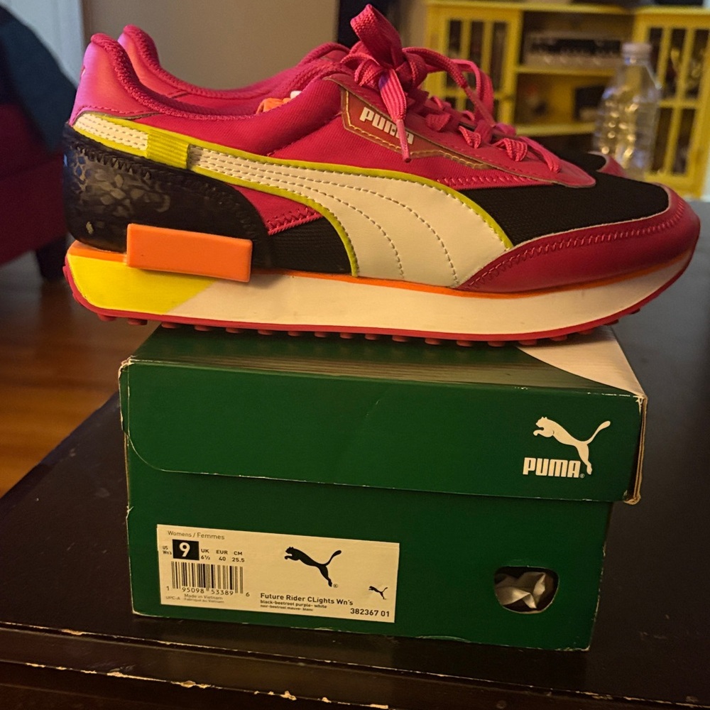 Puma Kids' Vibrant Pink and Black Sneakers